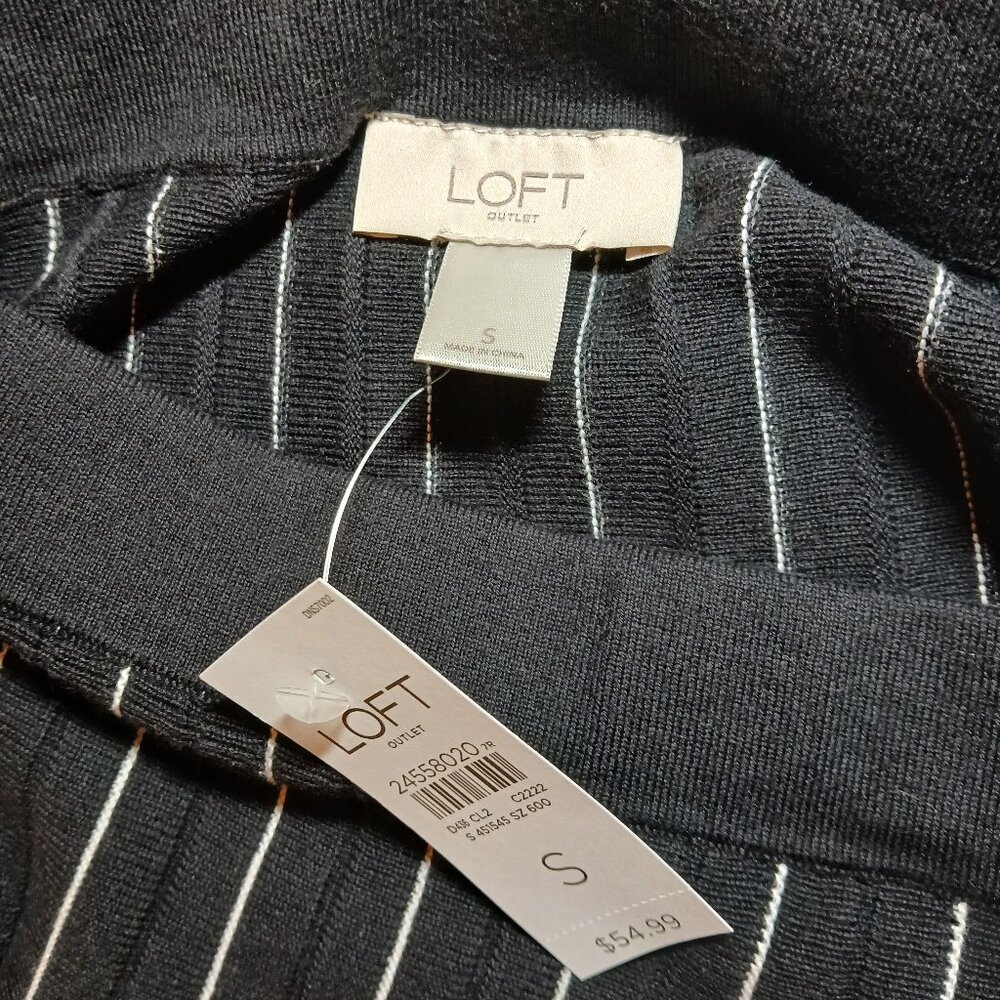 LOFT Black & White Knit Skater Skirt NWT - Picture 6 of 6